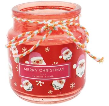 Kaars glas met Kerstman