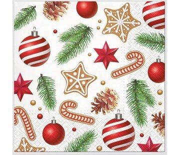 Servetten 20 stuks Sterren en kerstballen