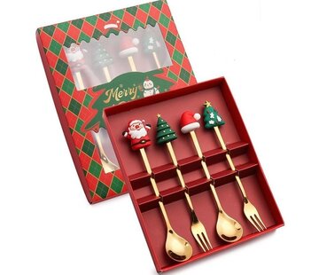 Kerst Bestek Set - 4-delig