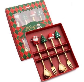 Kerst Bestek Set - 4-delig