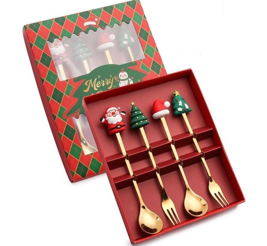 Kerst Bestek Set - 4-delig