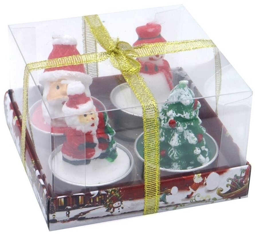 Kerst kaarsjes cadeauset van 4 stuks