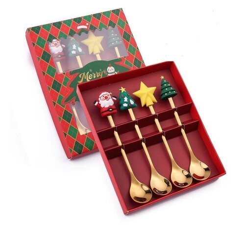 Kerst lepeltjes - 4 delig