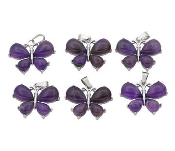 Amethist Vlinder Edelsteen Hanger