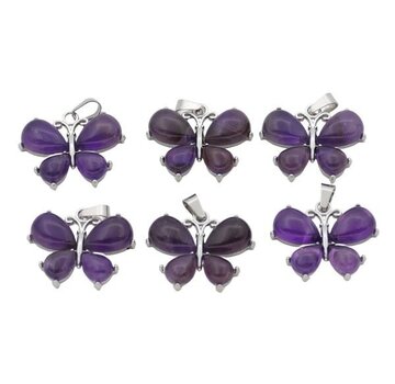 Amethist Vlinder Edelsteen Hanger