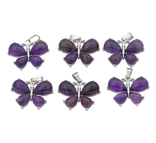 Amethist Vlinder Edelsteen Hanger