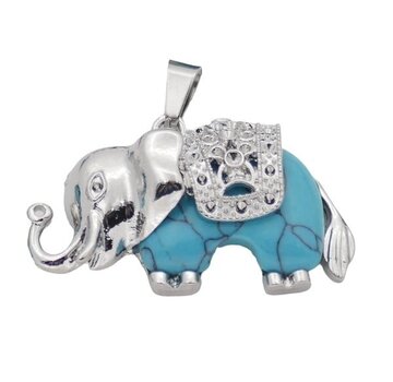 Turkoois Olifant Edelsteen Hanger