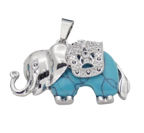 Turkoois Olifant Edelsteen Hanger
