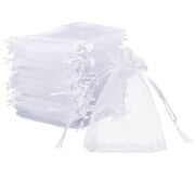 Organza zakje wit 9 x 11 cm