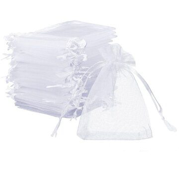 Organza zakje wit 9 x 11 cm