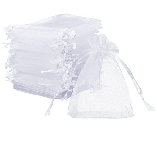 Organza zakje wit 9 x 11 cm