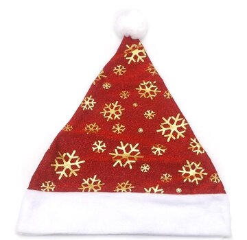 Kerstmuts met sneeuw glitters