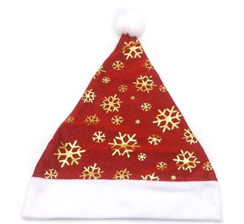 Kerstmuts met sneeuw glitters