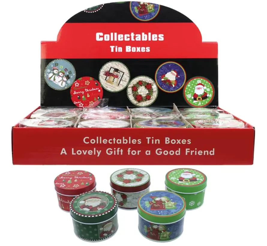 Metalen Kerstdoosjes 12 stuks