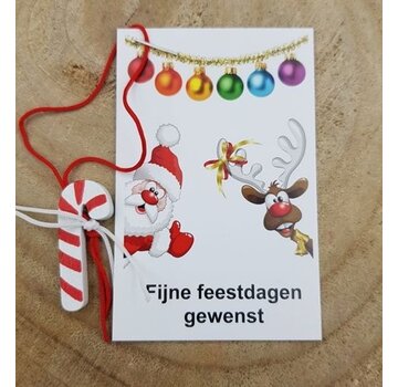 Kerstzuurstokje op kaartje