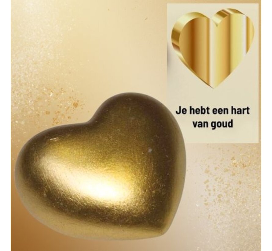 Gouden Hart XL – Cadeautje met Kaartje