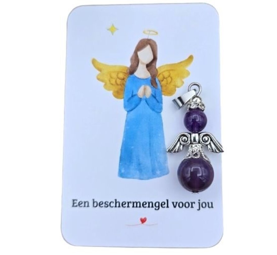 Beschermengel voor jou - Edelsteen Engeltje met Kaartje