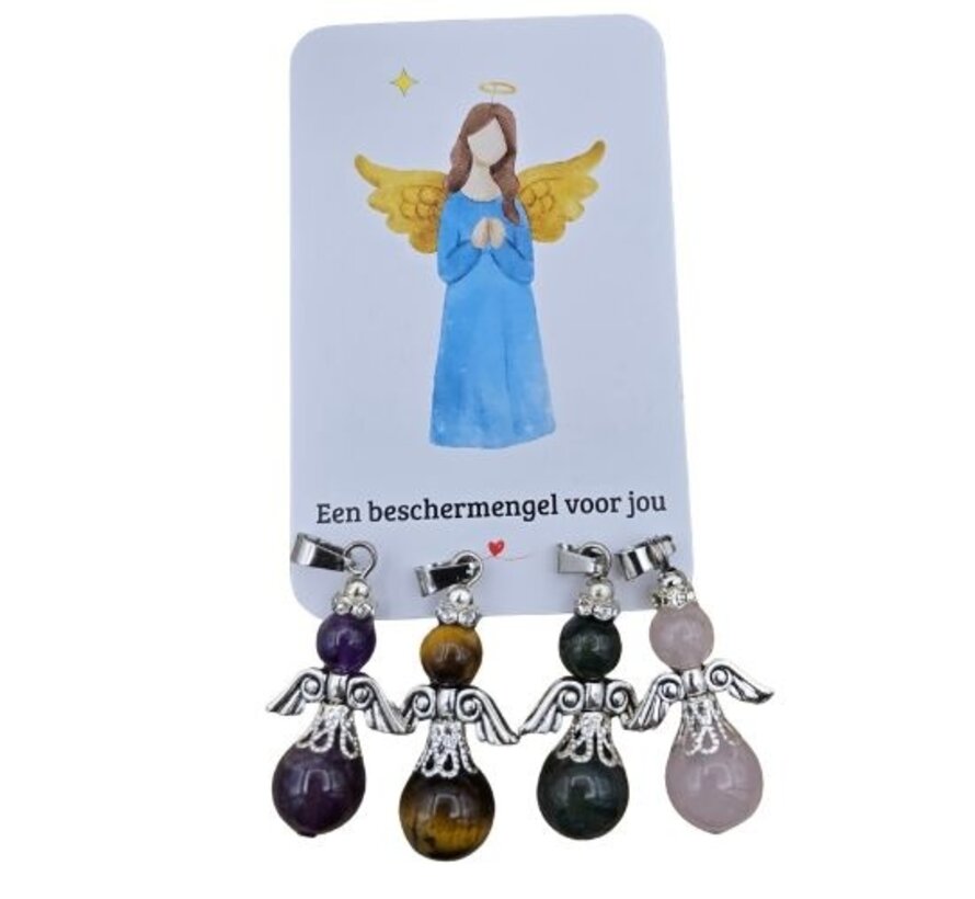 Beschermengel voor jou - Edelsteen Engeltje met Kaartje
