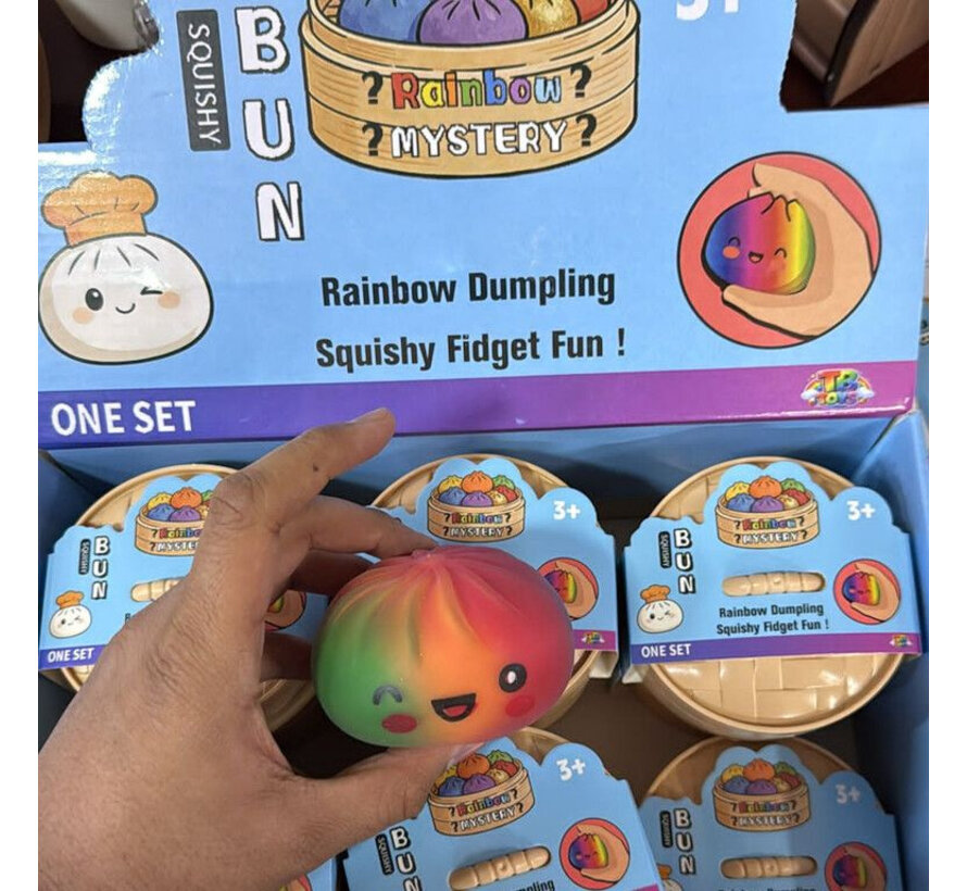 Regenboog Squishy Bun Dumplings Groot