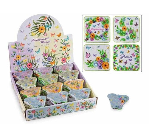 Magic handoek vlinder met bloemen