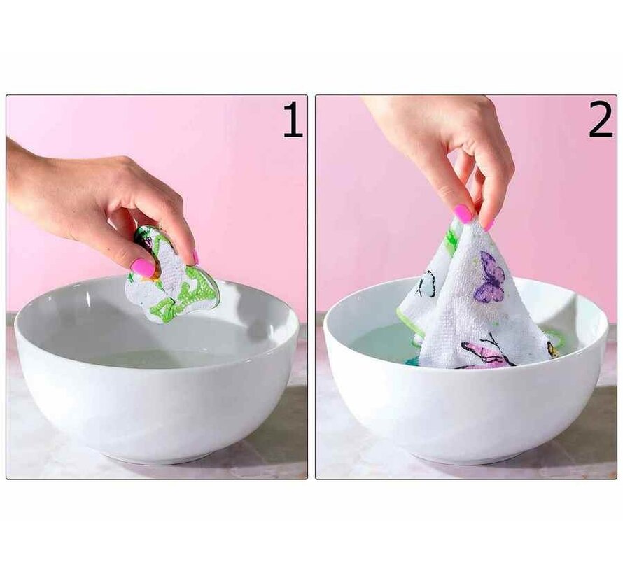 Magic handoek vlinder met bloemen