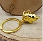 Olifant Sleutelhanger Goudkleurig met Kaartje