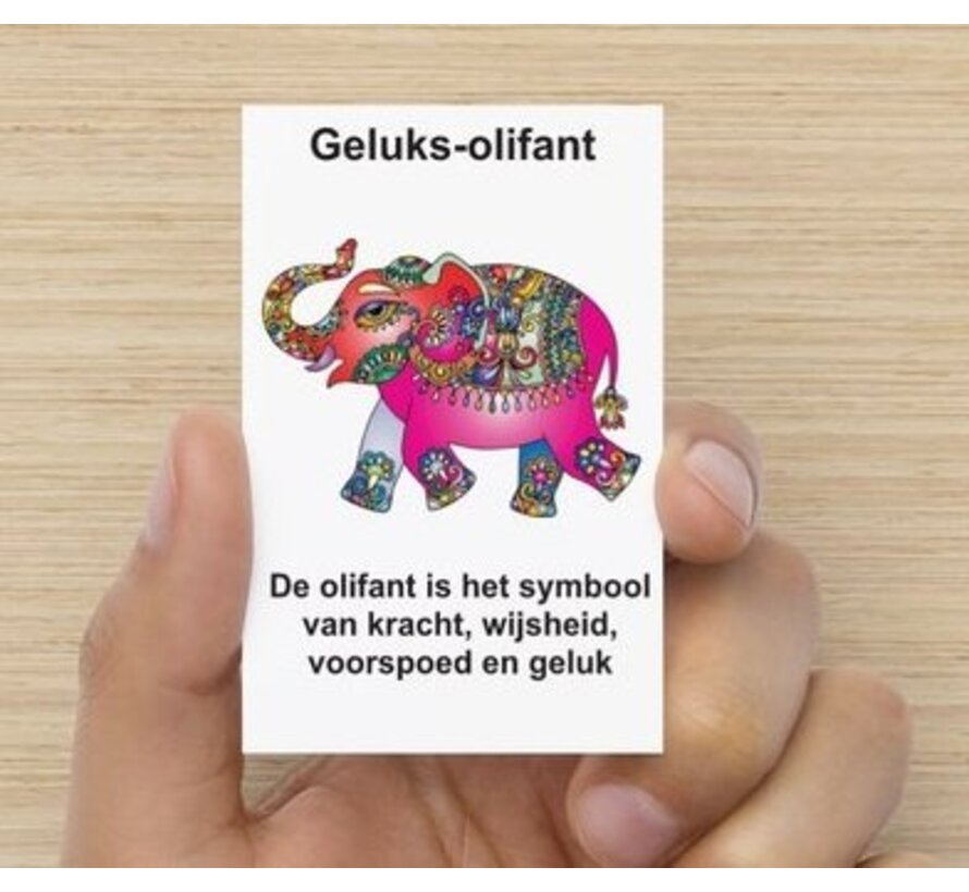 Olifant Sleutelhanger Goudkleurig met Kaartje