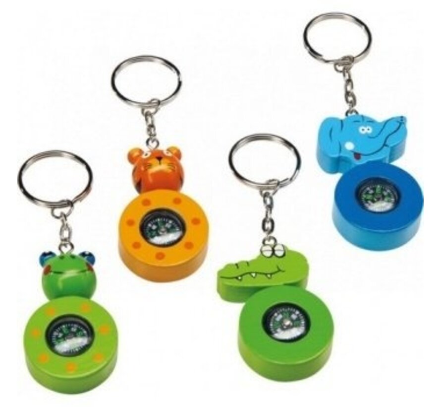 Sleutelhanger kompas met dieren