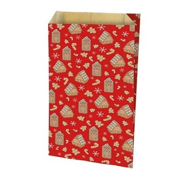 Kerstzakje Peperkoekhuisjes groot - 10 stuks