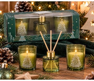 Kerst geurset Dennenboom 3 delig