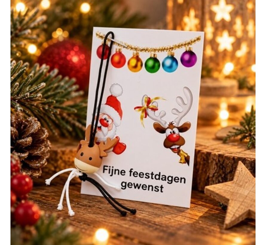 Kerstkaartje met een rendier