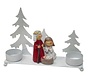 Theelichthouder kerststal metaal  20 cm