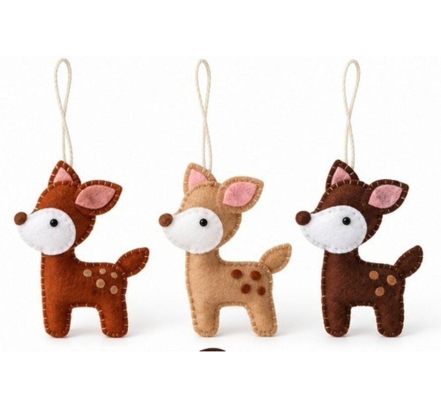 Kerst DIY knutselset Hert - 3 hangers