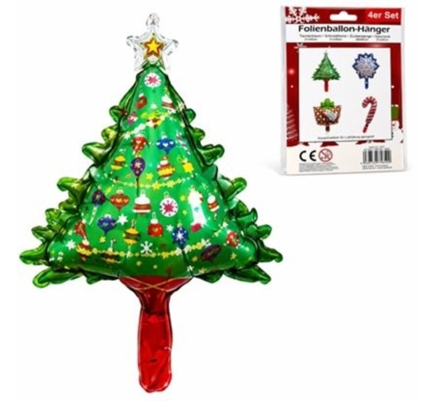 Folieballon kerst 58 cm set van 4