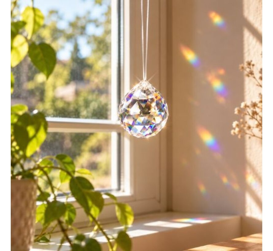 Regenboogkristal Bol 3 cm – Klein Cadeautje & Lichtpuntje