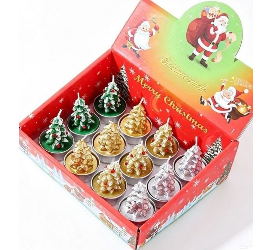Kerstboom Kaarsje – 12 stuks
