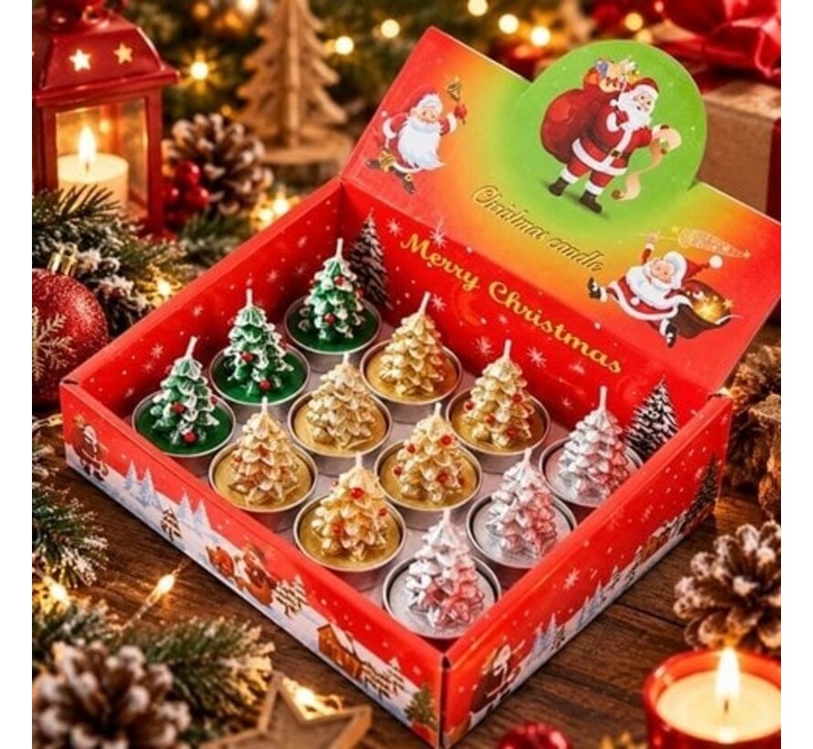 Kerstboom Kaarsje – 12 stuks