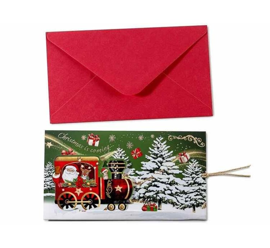 Schuifbare Kerstkaart met Envelop – 19,5 cm