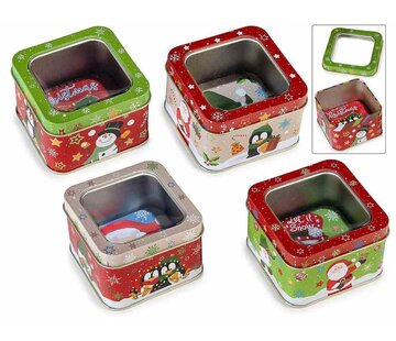 Kerstblikje met Venster – Vierkant 7,5 cm