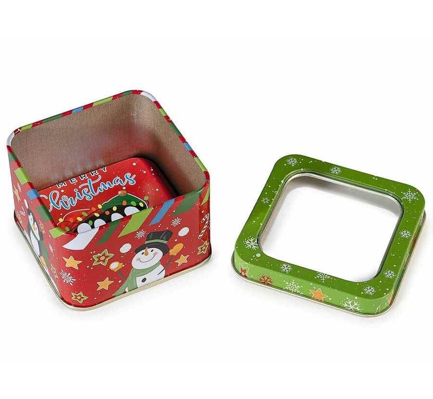 Kerstblikje met Venster – Vierkant 7,5 cm
