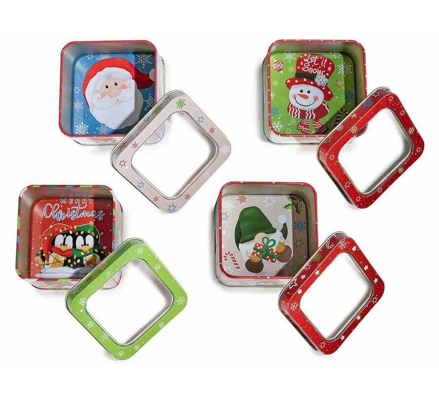 Kerstblikje met Venster – Vierkant 7,5 cm
