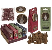 Kerst Wierookkegels met Houten Houder – 4 Geuren Assorti.