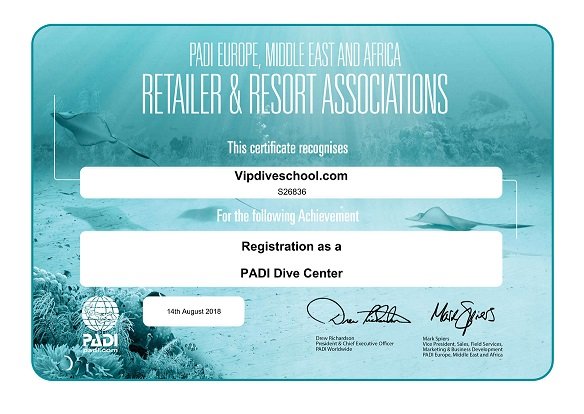 Vanaf heden zijn wij ook een officieel PADI Dive center!