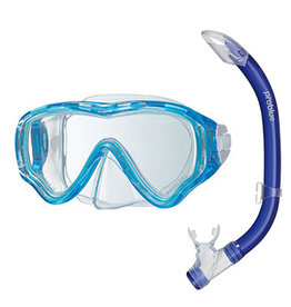Problue Wizard Junior duikmasker + snorkel  Transparant Blauw