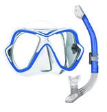 Mares X-Vision duikmasker +  Ergo Dry snorkel blauw