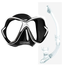 Mares X-Vision duikmasker + Ergo Dry snorkel wit/zwart