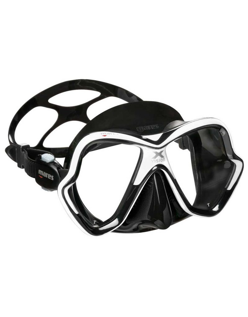 Mares X-Vision mask +  Ergo Dry snorkel white/black - red