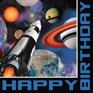 Servetten Space Happy Birthday 16 stuks