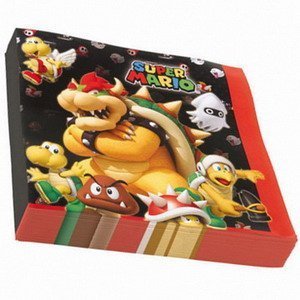 Servetten Super Mario figuren 20 stuks Servetten Super Mario figuren 20 stuks