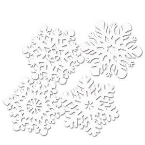 Feestdecoraties Sneeuwvlokken wit groot 4 stuks Feestdecoraties Sneeuwvlokken wit groot 4 stuks